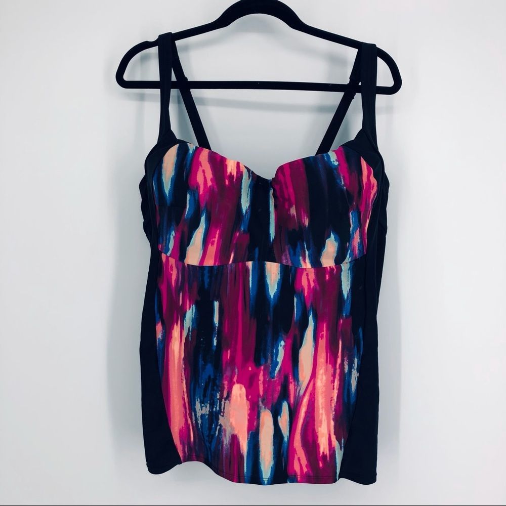 LIVI Active Multicolored Tankini Swim Top